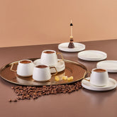 Karaca Saturn ensemble de tasses à café pour 6 personnes or